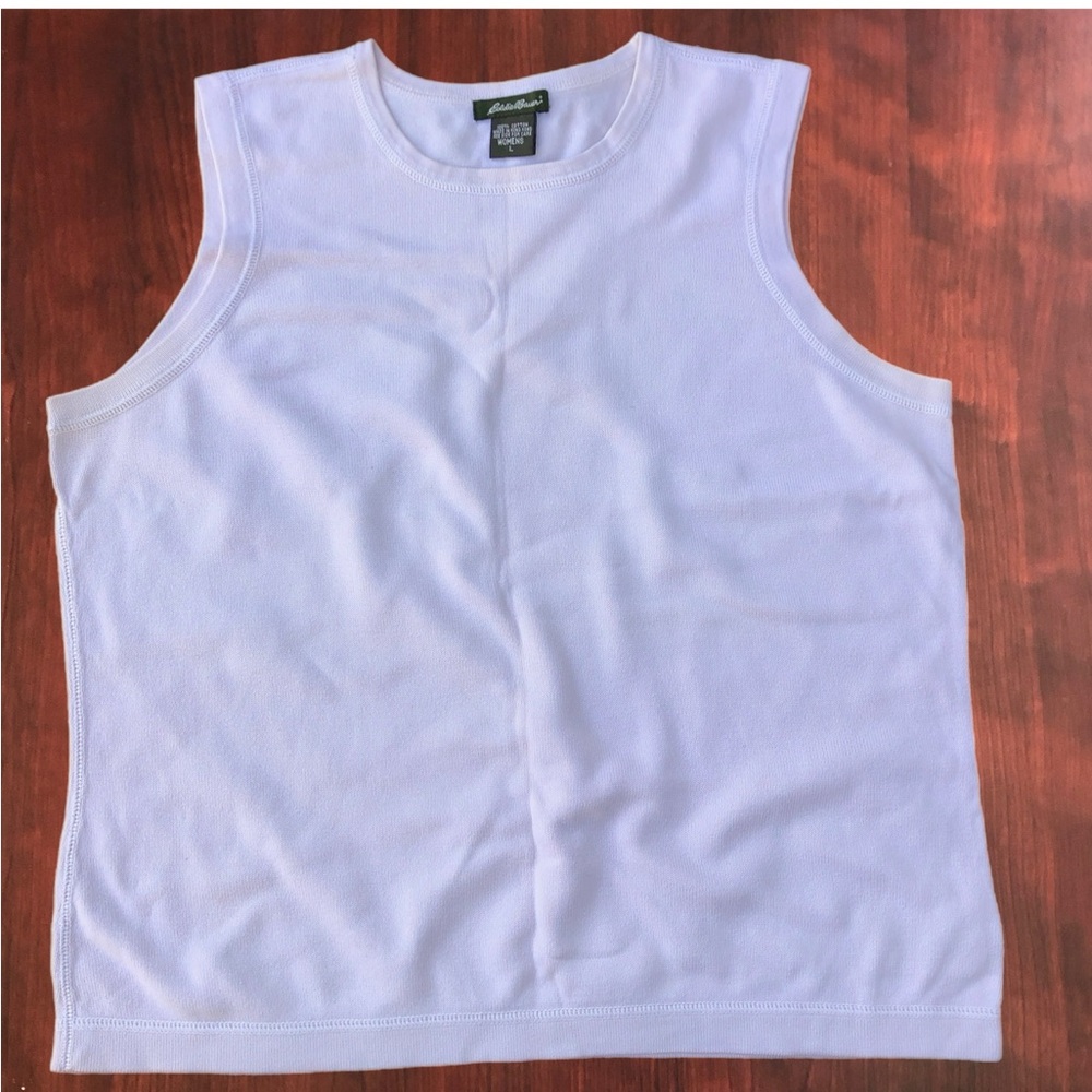 Like New Eddie Bauer IVORY Cotton Shell Top Large